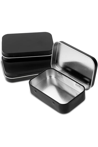 GENERAL Bewudy 3 PCS Metal Rectangular Hinged Tin Boxes with Lid, Mini Metal ...