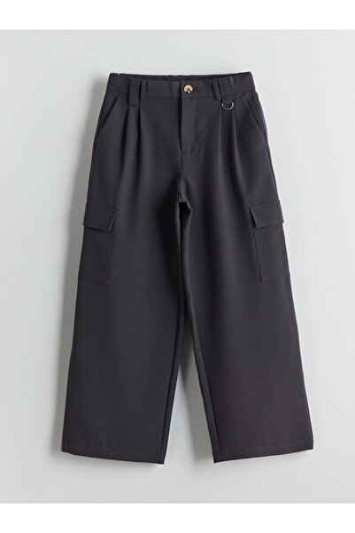 LC Waikiki Two Mt Shop Quality Lcw Kids Anthracite Wideleg Pleated Girls' Tro...