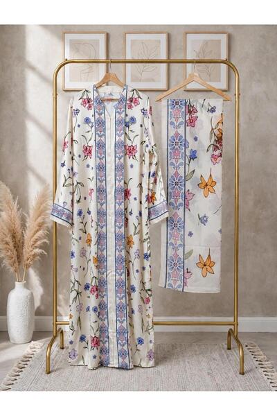 Musk Couture Floral Bliss - Luxury Silk Abaya Set
