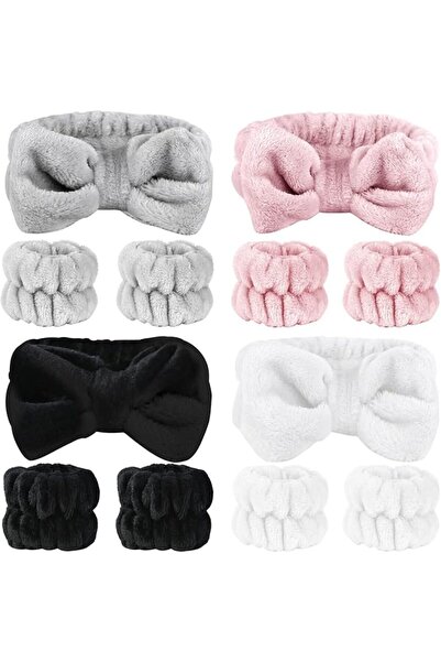 Yelajoy 12 PCS Face Wash Headband Wristband Set for Women Girls, Soft Microfi...