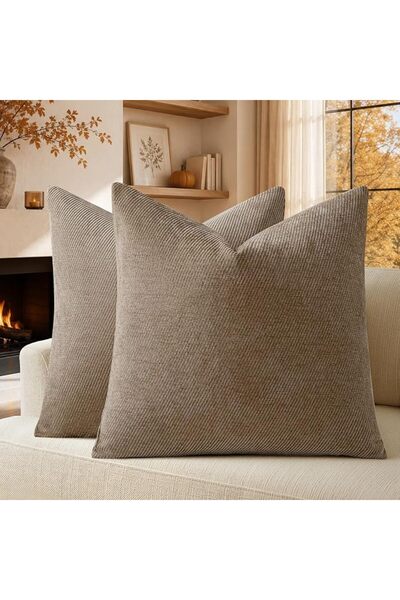 a moment Pack of 2 Decorative Chenille Cushion Cover Throw Pillow Covers with...
