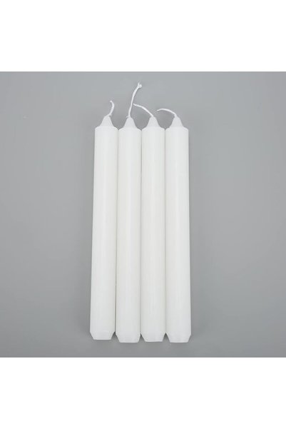 Glowaura 4Pcs White Dinner Table Candles Tall Candlesticks Household Candle S...