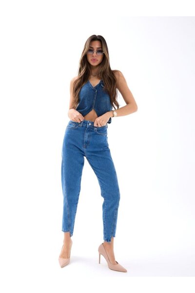 bysocafashion Women's Dark Blue Jeans Model 5682