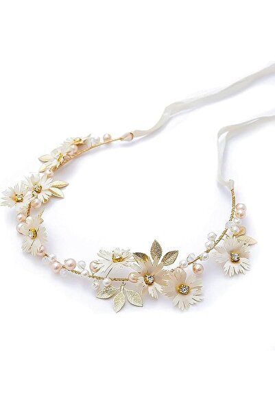 Tazweeq Women Flower Headband With Ribbon, Handmade Bohemian Fabric Headband ...