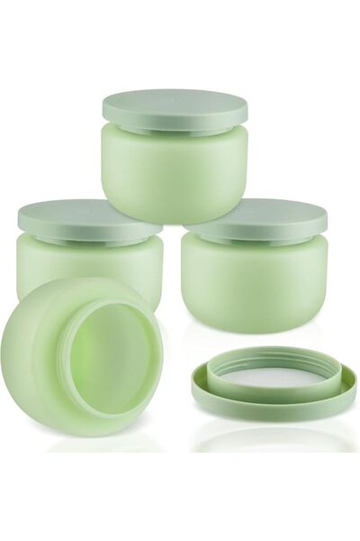 Yelajoy 4 Pack 8OZ Plastic Jars Round Cosmetic Container with Lids, Wide Mout...