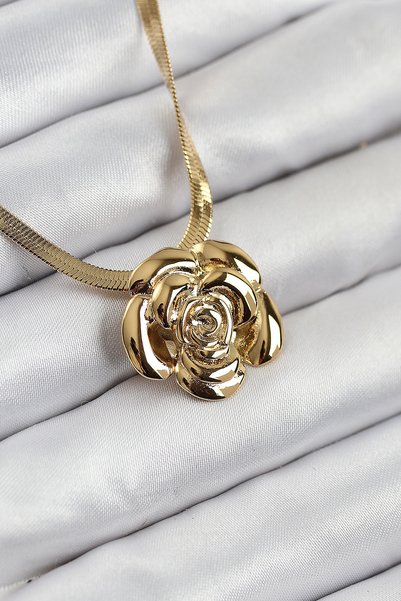Acousticworld 316L Steel Rose Figured Italian Chain Model Gold Color Women's ...