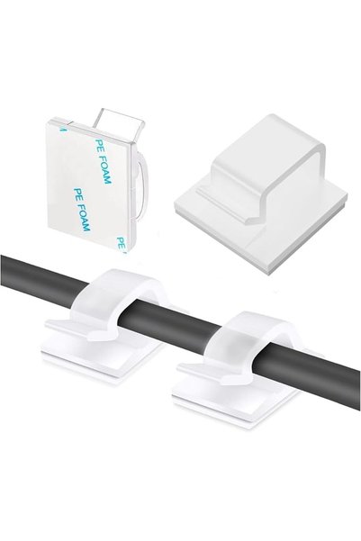 SYOSI Adhesive Cable Clips, Wire Holders, Self Stick Cord Organizer, Desktop ...