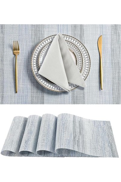 GENERAL Leetaltree Burgundy Placemats Set of 4 - Heat Resistant Non-Slip Plac...