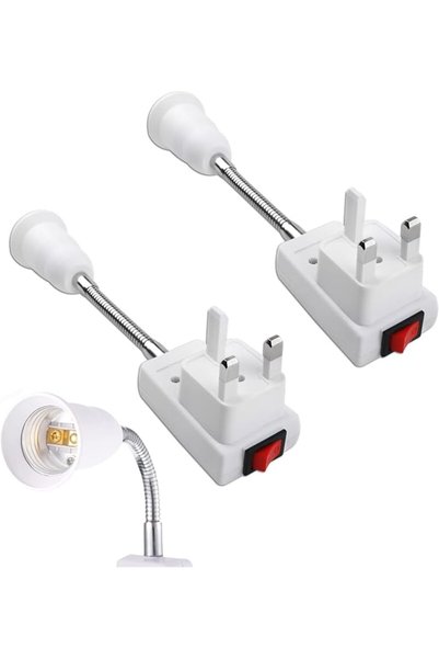 Aputue E27 Lamp Holder, 2 Pcs Flexible Arm Wall Light Socket with Plug and Sw...