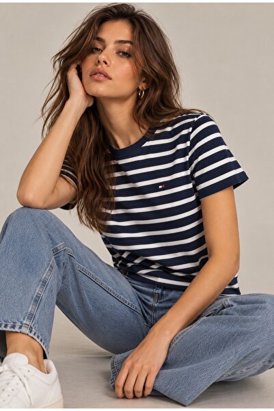 Tommy Hilfiger Flag Embroidery Slim Fit T-Shirt