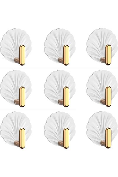 Aputue Wall Hooks Adhesive, 9Pcs Heavy Duty 13lb Max Sticky Hooks, Wall Hange...