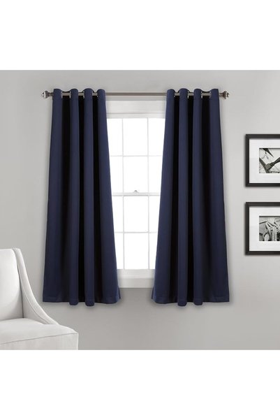 Lush Decor ستائر نوافذ معزولة مع حلقات معدنية، زوج، عرض 52 بوصة × طول 120 بوص...