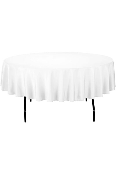GENERAL Beige Round Table Cloth 132 In, Heavy Duty, Round Table Cover for Buf...