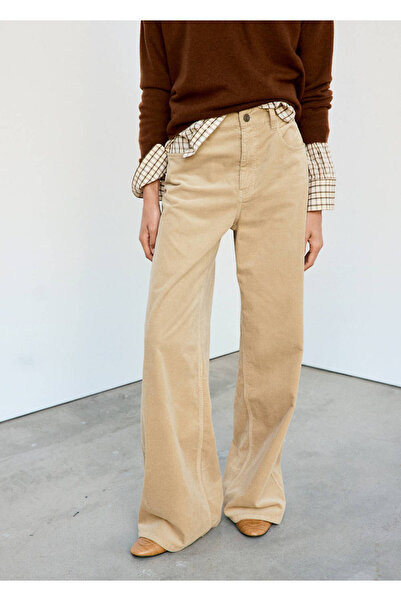 MANGO Woman Wide leg kadife pantolon
