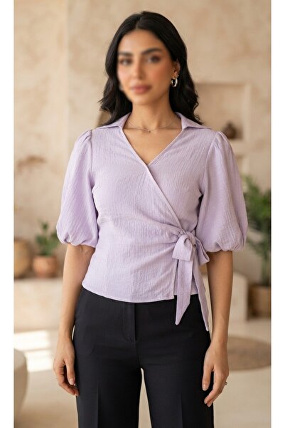kadina Elegant Women's Blouse with Alluring Wrap Design and Sophisticated Cla...