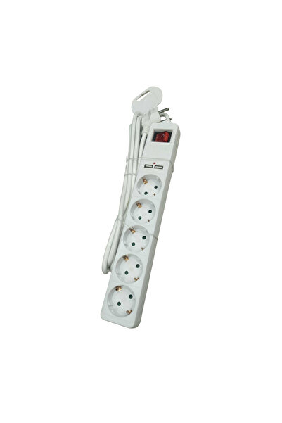 Tradesor Πολύπριζο 5 θέσεων με διακόπτη και 2 θύρες USB - Σούκο - ST-GB05SU -...