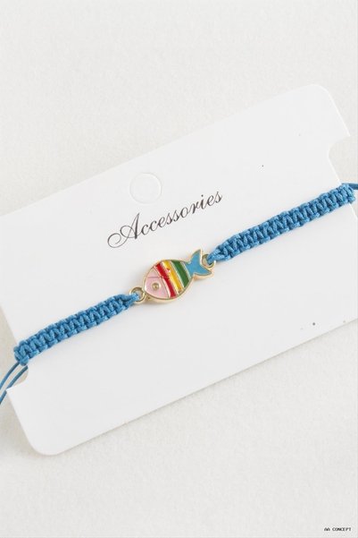 ZERO LAND CONCEPTA Fish-Pattern Macramé Bracelet (162021) Blue