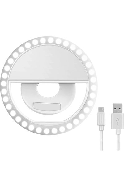 Generic LED Selfie Ring Light with USB Charging Cable, Mobile Phone Camera Li...