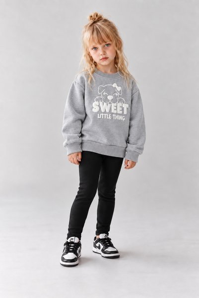 Shifre Girl's Furry Printed Sweatshirt