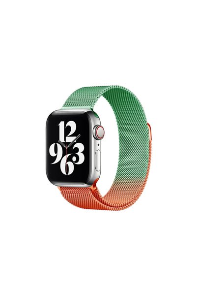 Toptan Bulurum Apple Watch 38mm Metal Magnetic Band - Orange-Green