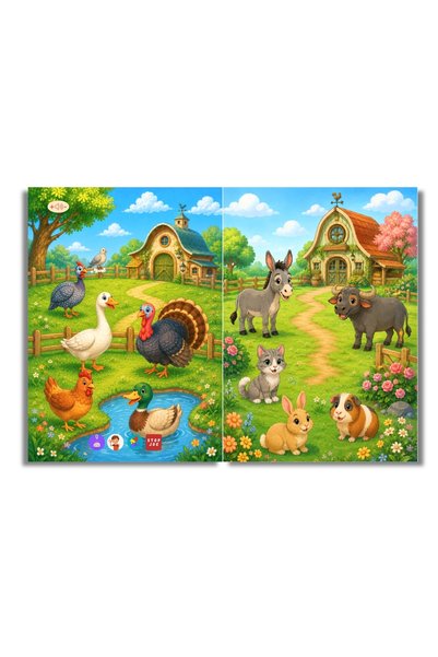 minibooks Pachet Bebe învață animalele Carte cu sunete interactivă + 1 Poveste Interactivă Surpriză, cu sunete și explicații, compatibil cu pixul Minibooks, FĂRĂ PIX