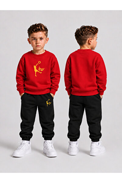 LORVEX Boys' Crew Neck Sweatshirt Tracksuit Set 2-Piece Printed Top and Botto...