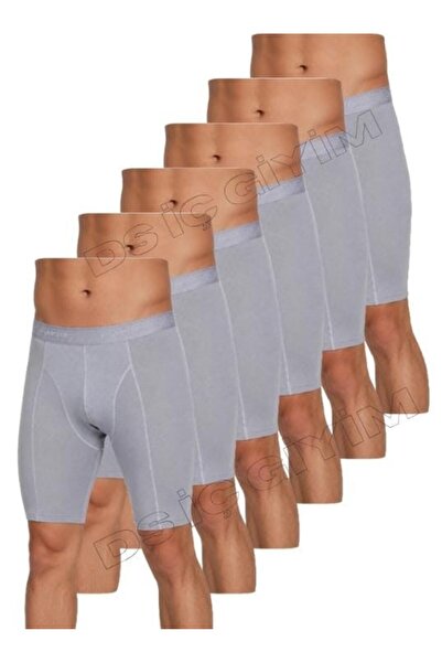 Yıldız Çamaşır 162 Men's Modal Long Gray Boxer 6 Pieces