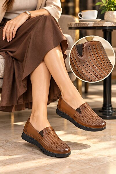 SOLERIUM SHOES Tam Ortopedik Taş Detaylı Babet Ayakkabı Anne Ayakkabı Günlük Ayakkabı Klasik Ayakkabı