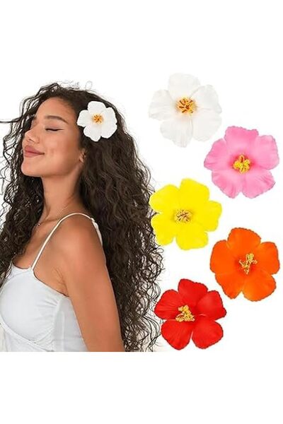 Parlberd Flower Hair Clips for Women 5PCS Hawaiian Flower Hair Clips for Wome...