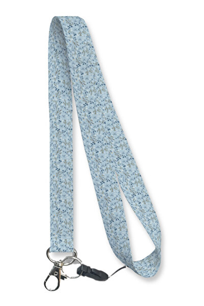 RoyalVance Blue Flower Branch Neck Strap Lanyard