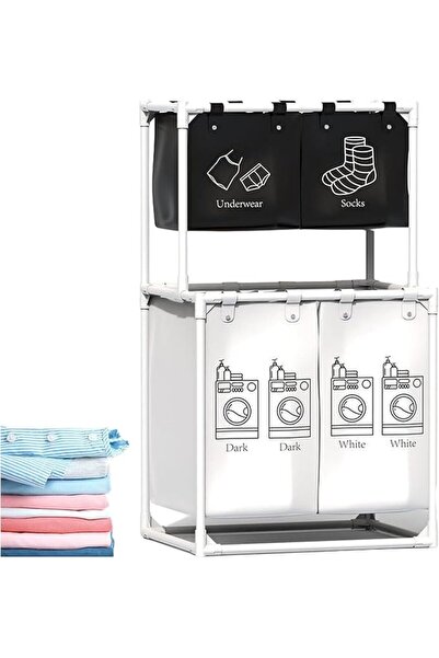 Andgogo Laundry Hamper, Laundry Basket with 4 Removable Laundry Sorter Bags f...