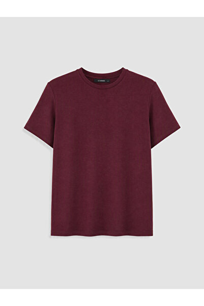 LC Waikiki Vizyon New Season Burgundy Crew Neck Women's T-Shirt