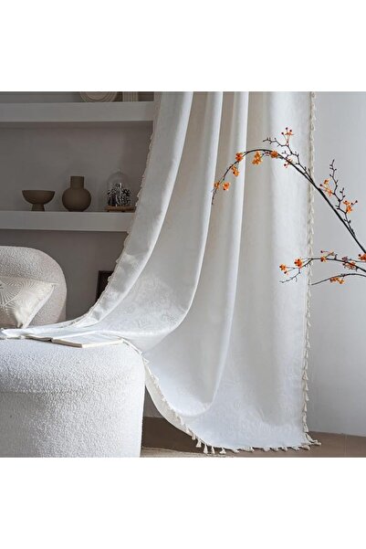 GENERAL ستائر بوهو جاكار من ENJOYBRIDAL بطول 63 بوصة، لوحتين، ستائر زرقاء بنق...