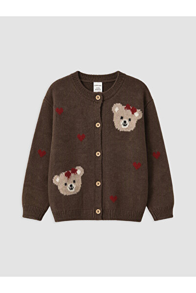 LC Waikiki Alita City Brown with a Contrast Color Oval Collar Baby Girl Knit ...