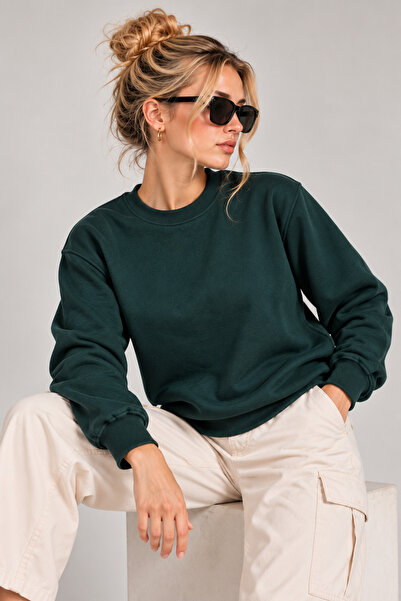 Generic Brand Unisex 3 Threaded Threaded Basic Crew Neck Oversize Sweatshirt
