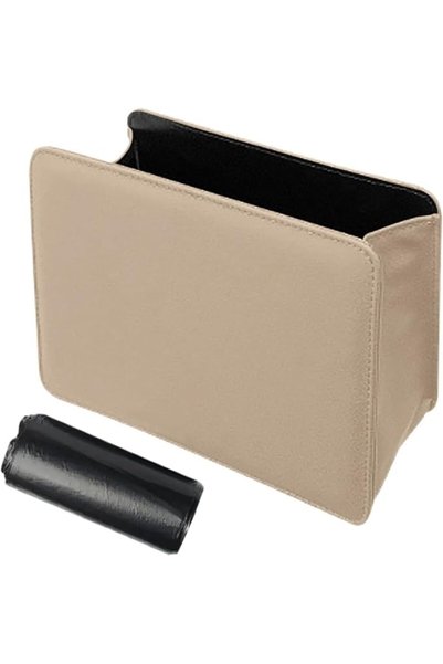 GENERAL Tazweeq Foldable Waterproof Leather Car Trash Can, Mini Garbage Organ...