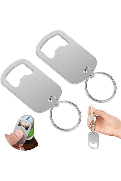 Tazweeq 2 Pcs Bottle Opener Keychain, Polished, Lightweight, Easy to Carry, S...