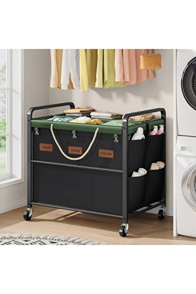 Tajsoon 350L Extra Large Laundry Sorter 6 Section, Heavy Duty Laundry Basket ...