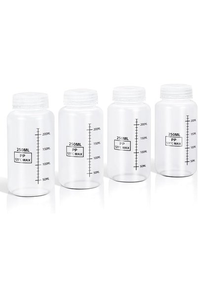 TERRIFI Graduated Storage Bottles for Liquid Samples and Reagents, 250ml Food...