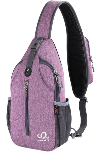 WATERFLY Crossbody Sling Backpack Sling Bag Travel Hiking Chest Bag Daypack