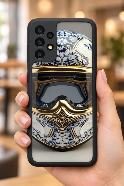 BGAKSESUAR Samsung Galaxy A13 / A23 Compatible Azulejo Pattern Shockproof Cas...