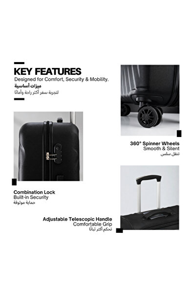 Tereplus طقم حقائب سفر من 4 قطع مصنوع من ABS+PC، مقاسات 14/20/24/28 بوصة، تصميم شيفرون عصري، عجلات دوارة، قفل رقمي، حقيبة مستحضرات تجميل