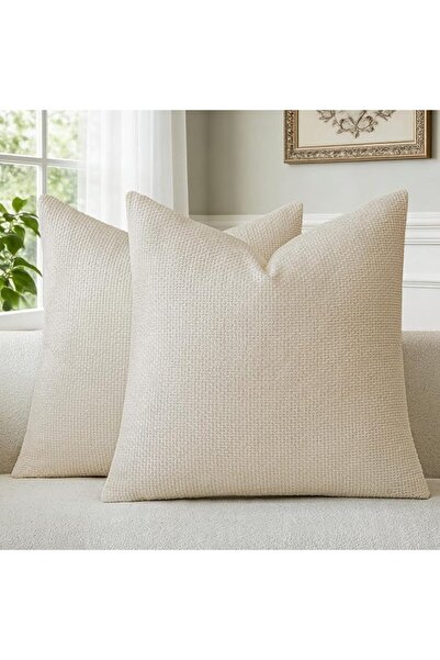 GENERAL A Moment Green Moss Green Chenille Pillow Cover 45X45 Cm, Pack of 2 M...