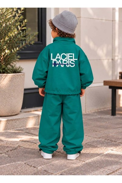 Sweet Luna La'ciel paris striped parachute fabric green set-20136