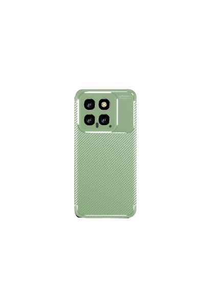 OtoTech حافظة هاتف Xiaomi Mi 14T ذات غطاء كربوني بتركيز تلقائي - أخضر مائي