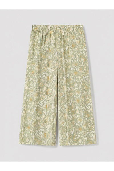 LC Waikiki Vizyon New Season Elastic Waist Patterned Wide Leg Women's Capri