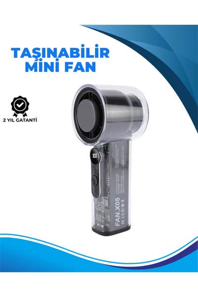Eco Lounge Taşınabilir El Fanı 100 Seviyeli Rüzgar Hızı Ayarı Sessiz Çalışma - Dijital Ekranlı