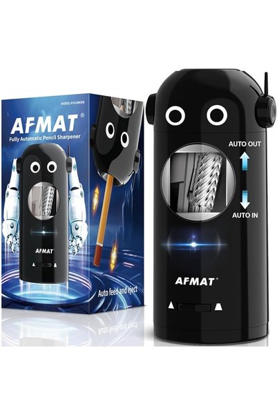 AFMAT مبراة أقلام كهربائية PSX5RB للأقلام الملونة 7-11.5 مم، مبراة أقلام روبو...