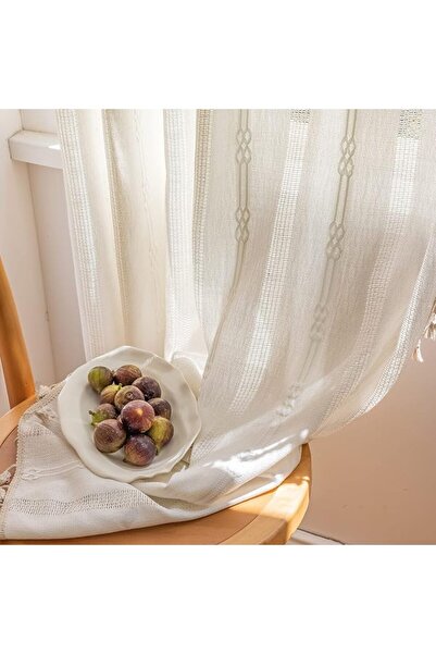 GENERAL ستائر بوهو جاكار من ENJOYBRIDAL بطول 63 بوصة، لوحتين، ستائر زرقاء بنق...
