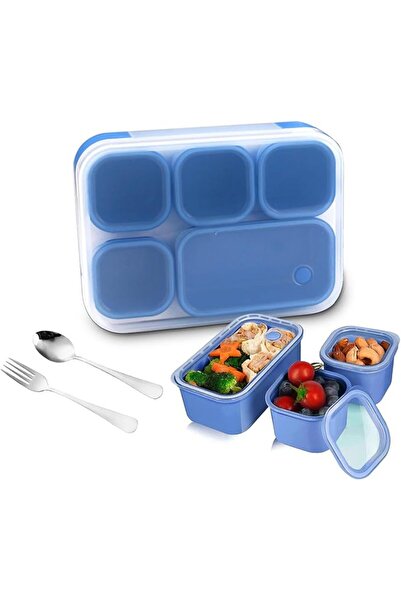 HI-FINE صندوق بنتو، صندوق غداء آمن للطعام خالٍ من مادة BPA مع أدوات مائدة، حا...